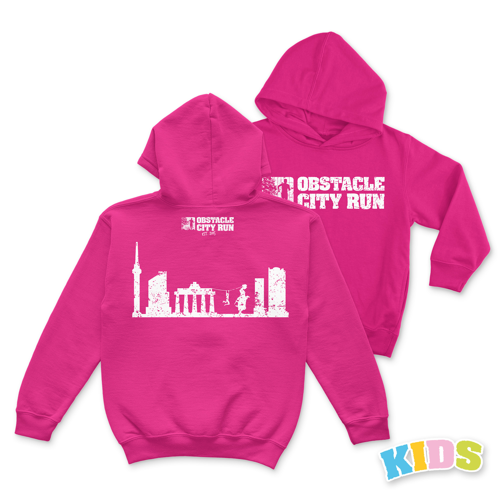 Alternative view of Obstacle City Run Hoodie Skyline Pink KIDS - VORBESTELLUNG