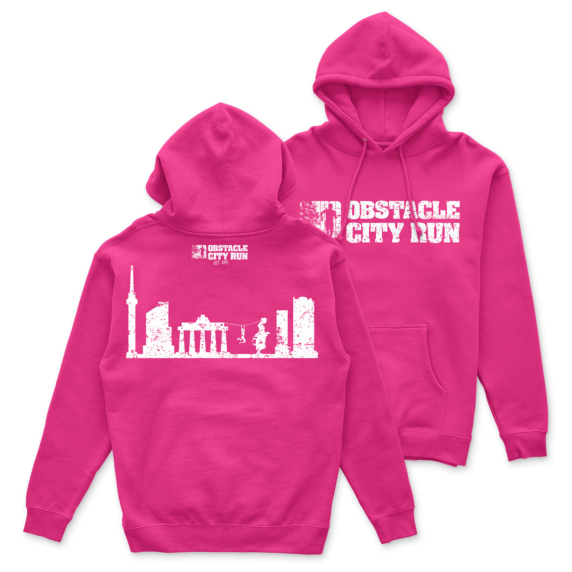 Obstacle City Run Hoodie Skyline Pink (Unisex)
