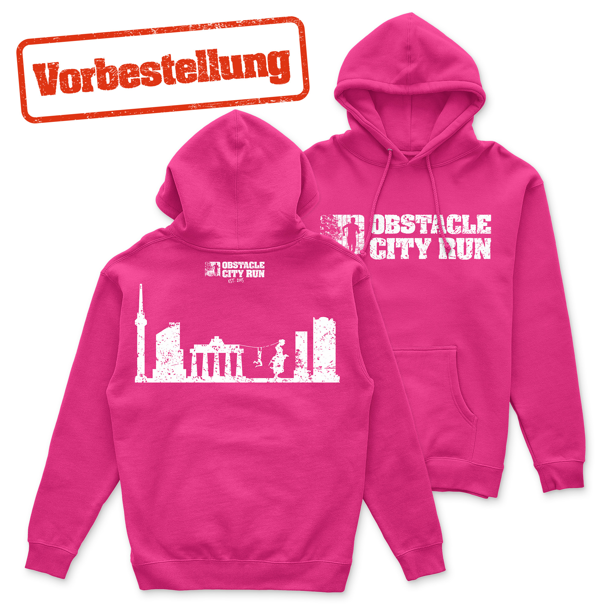 Obstacle City Run Hoodie Skyline Pink (Unisex) - VORBESTELLUNG