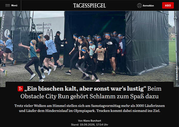 Presseartikel über den Obstacle City Run Berlin 2026